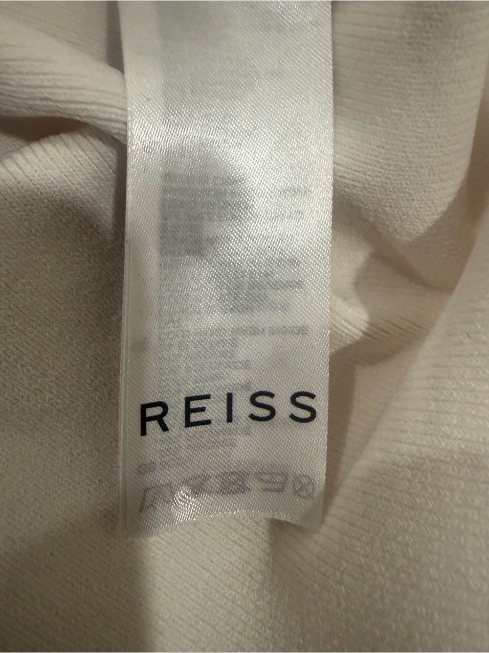 Reiss Ivory Pleated Sleeve Tie Neck Knit Top XS - Picture 5 of 6